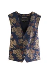 Next Frackweste Regular Fit Weste für besondere Anlässe Hellblau/Blau/Beige/Dunkelblau