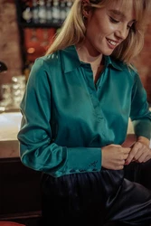 Silk and Cashmere Businesshemd Damen Langarmshirt 