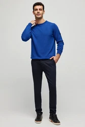 Silk and Cashmere Herrenpullover Blau/Dunkelblau