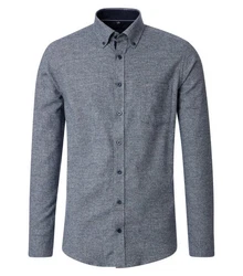 CASAMODA Langarmhemd Freizeithemd Casual Fit Grau/Dunkelblau/Blau/Hellblau