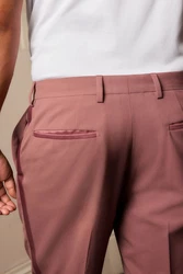 Next Anzughose Slim Fit Smokinghose Lila/Rosa