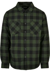 URBAN CLASSICS Padded Check Flannel Shirt Dunkelgrün/Grün