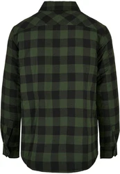 URBAN CLASSICS Padded Check Flannel Shirt Dunkelgrün/Grün