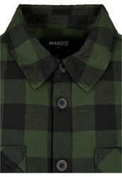 URBAN CLASSICS Padded Check Flannel Shirt Dunkelgrün/Grün