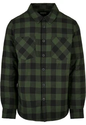 URBAN CLASSICS Padded Check Flannel Shirt Dunkelgrün/Grün