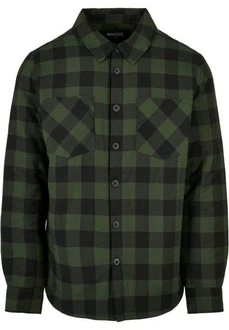 URBAN CLASSICS Padded Check Flannel Shirt Dunkelgrün/Grün
