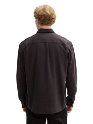 TOM TAILOR Denim Langarmhemd Relaxed Fit Hemd Dunkelbraun/Schwarz/Hellblau/Dunkelgrau/Grau