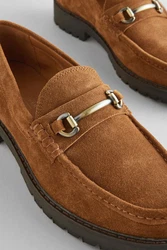 Next Klobige Loafer mit Trense Braun/Beige