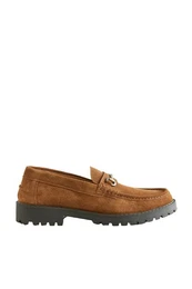 Klobige Loafer aus Veloursleder mit Trense Loafer (1-tlg)