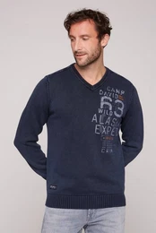 V-Ausschnitt-Pullover aus Baumwolle