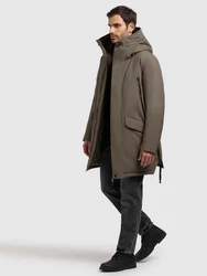 khujo Wintermantel CARL2 Braun/Grau/Khaki/Beige/Dunkelgrün