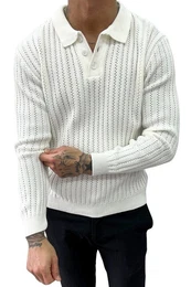 Strickpullover Herren Strickpullover mit Kragen Elegant, Langarm & Bequem