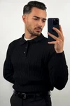 OSSY HOMER Strickpullover Schwarz/Hellblau/Rot/Braun