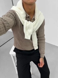 Strickpullover Herren Strickpullover mit Kragen Elegant, Langarm & Bequem