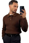 OSSY HOMER Strickpullover Braun/Dunkelrot/Dunkelbraun/Rot