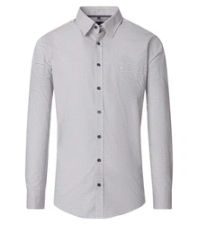 CASAMODA Langarmhemd Freizeithemd Print Grau/Creme/Dunkelgrau/Dunkelblau