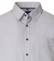 CASAMODA Langarmhemd Freizeithemd Print Grau/Creme/Dunkelgrau/Dunkelblau