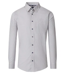 CASAMODA Langarmhemd Freizeithemd Print Grau/Creme/Dunkelgrau/Dunkelblau