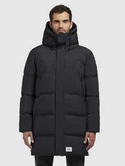 Khujo Wintermantel Morse2 Schwarz/Dunkelblau/Grau/Dunkelgrau