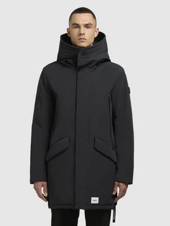 khujo Wintermantel LARC Schwarz/Dunkelgrau/Grau