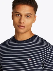 Tommy Jeans Rundhalsshirt TJM SLIM STRIPE TEE Dunkelblau/Hellblau/Blau/Schwarz