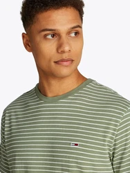 Tommy Jeans Rundhalsshirt TJM SLIM STRIPE TEE Dunkelgrün/Grün