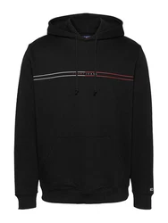 Tommy Jeans Kapuzensweatshirt TJM REG ENTRY GRAPHIC HOODIE Schwarz/Hellblau