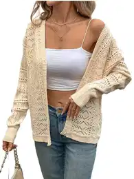 Strickjacke Damen-Strickjacke mit V-Ausschnitt und kurzem Oberteil (mit ausgehhltem Freizeitpullover)