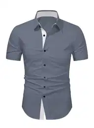 Businesshemd Herren Hemd Kurzarm Freizeithemd Business Formales Sommerhemd (Kurzarm, Kurzarm) Regular Kurzarm Kentkragen Uni