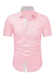 Businesshemd Herren Hemd Kurzarm Freizeithemd Business Formales Sommerhemd (Kurzarm, Kurzarm) Regular Kurzarm Kentkragen Uni
