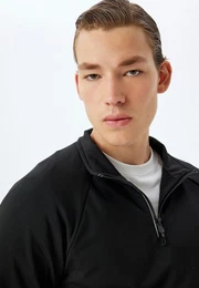 Sweatshirt Standkragen Mit Reiverschlussdetail