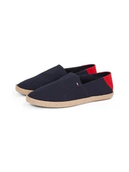 Tommy Hilfiger Hilfiger Espadrille Core Textile Slipper dunkelblau / knallrot