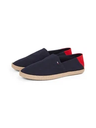 HILFIGER ESPADRILLE CORE TEXTILE Slipper, Schlupfschuh, Espadrilles, Sommerschuh, Kontrastbesatz an der Ferse