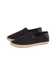 HILFIGER ESPADRILLE CORE TEXTILE Slipper, Schlupfschuh, Espadrilles, Sommerschuh, Kontrastbesatz an der Ferse