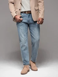 OMBRE Jeans Denim-Hose CARROT FIT Hellblau/Blau/Beige