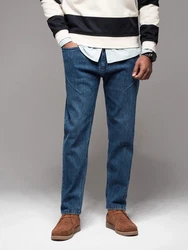 OMBRE Jeans Denim-Hose CARROT FIT Schwarz/Rot/Hellblau