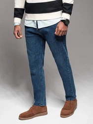 OMBRE Jeans Denim-Hose CARROT FIT Schwarz/Rot/Hellblau
