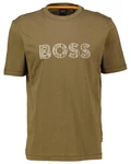 BOSS T-Shirt TE_LOGOTEXTURE Regular Fit Dunkelgrün/Braun/Gold/Beige
