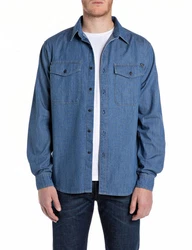 Replay T-Shirt Langarmhemd Blau/Hellblau