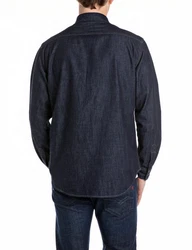 Replay T-Shirt Langarmhemd Dunkelblau/Blau