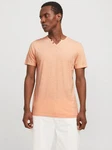 Jack & Jones T-Shirt JJESPLIT NECK TEE SS NOOS (1-tlg) Orange