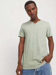 Jack & Jones T-Shirt JJESPLIT NECK TEE SS NOOS (1-tlg) Dunkelgrün/Türkis/Grün/Hellgrün/Khaki