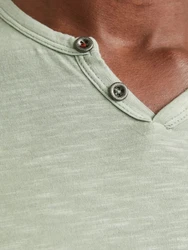 Jack & Jones T-Shirt JJESPLIT NECK TEE SS NOOS (1-tlg) Dunkelgrün/Türkis/Grün/Hellgrün/Khaki