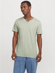 Jack & Jones T-Shirt JJESPLIT NECK TEE SS NOOS (1-tlg) Dunkelgrün/Türkis/Grün/Hellgrün/Khaki