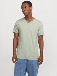 T-Shirt JJESPLIT NECK TEE SS NOOS mit V-Ausschnitt