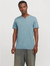 T-Shirt JJESPLIT NECK TEE SS NOOS mit V-Ausschnitt