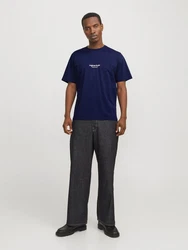 Jack & Jones T-Shirt JORVESTERBRO Dunkelblau/Blau/Lila