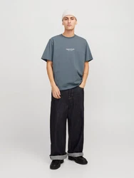 Jack & Jones T-Shirt JORVESTERBRO Grau/Dunkelblau/Blau/Dunkelgrau