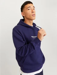 JACK & JONES Sweatshirt Hoodie JORVesterbro marine/weiß