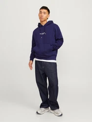 JACK & JONES Sweatshirt Hoodie JORVesterbro marine/weiß